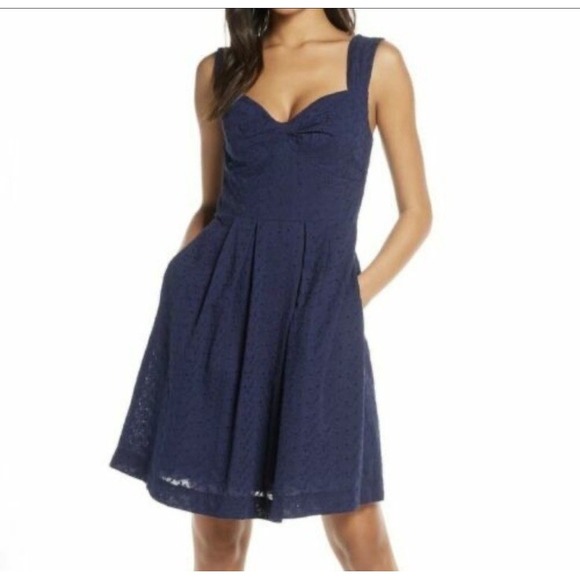 Lilly Pulitzer Dresses & Skirts - Lilly Pulitzer Cyndi Halter Dress True Navy Fishy Eyelet Size 00 $198 retail NWT